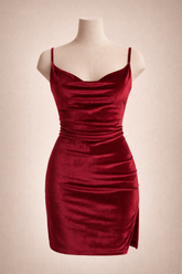 Velvet Draped Dress