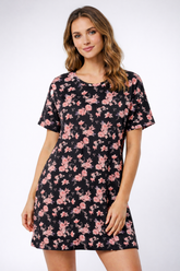 Floral Cotton Short Night Dress