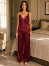 Satin Lace Camisole & Pants Set