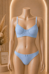 Ribbed Bra Set - غير مبطن