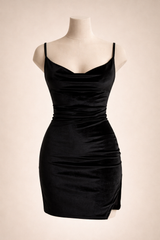 Velvet Draped Dress