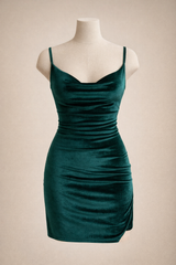 Velvet Draped Dress