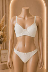 Ribbed Bra Set - غير مبطن