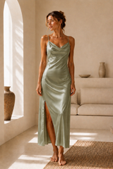 Silky Drape Maxi Dress