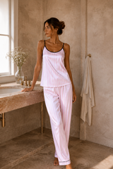 Pink Stripe Satin Set