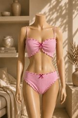 Ribbed Bow Bralette