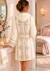 Embroidered Bathrobe with 2 Towels